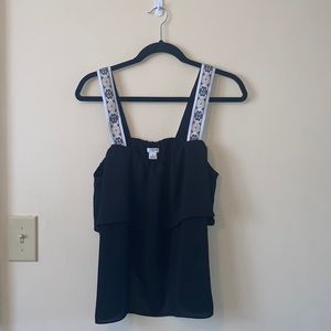 SPRING SUMMER VIBES J. Crew Factory Black Tank Top Blouse size 10
